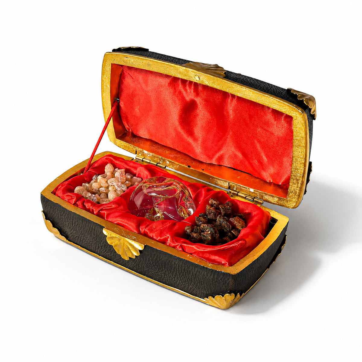 Gifts of the Magi Music Box with Real Gold, Frankincense & Myrrh, shown on a white background