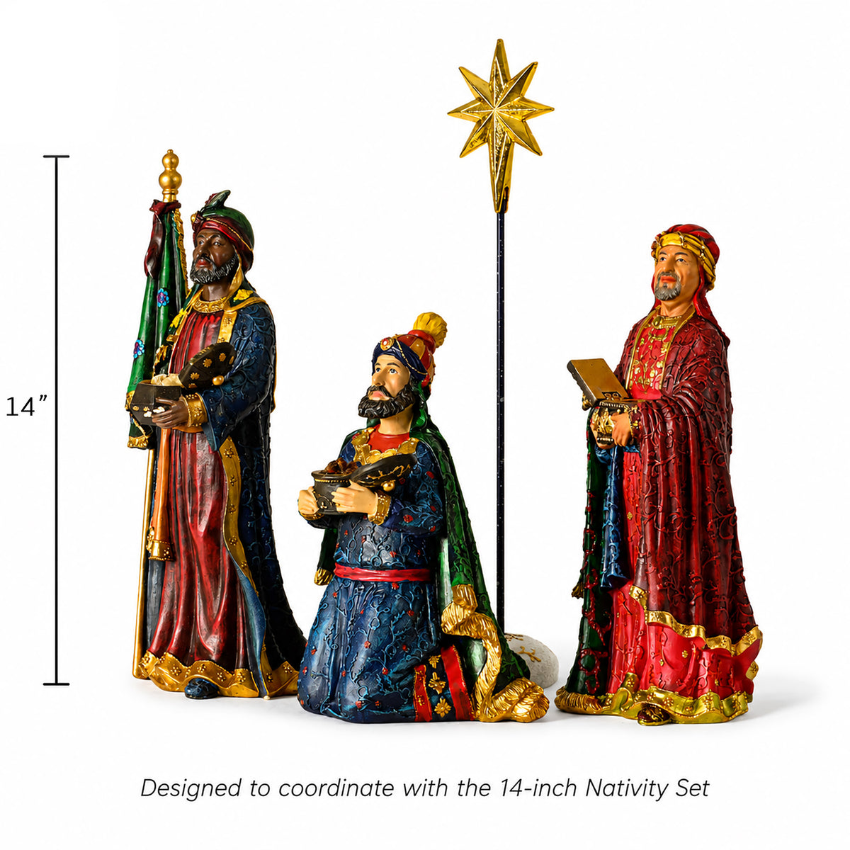 Three Kings Following the Star, 4-Piece Set – 14-Inch Scale, view 2