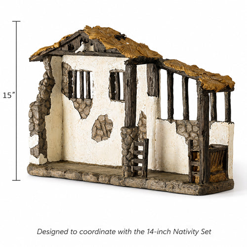 Lighted Nativity Stable – 14-Inch Scale, view 2