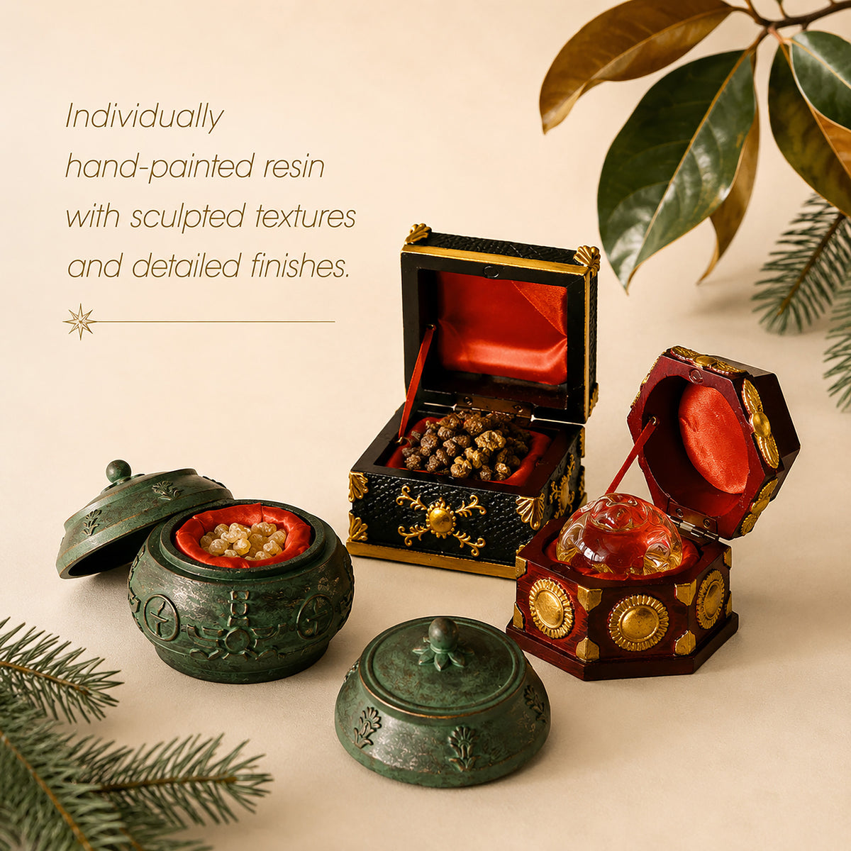 Heirloom Gifts of the Magi Chest Set – Real Gold, Frankincense & Myrrh, view 4