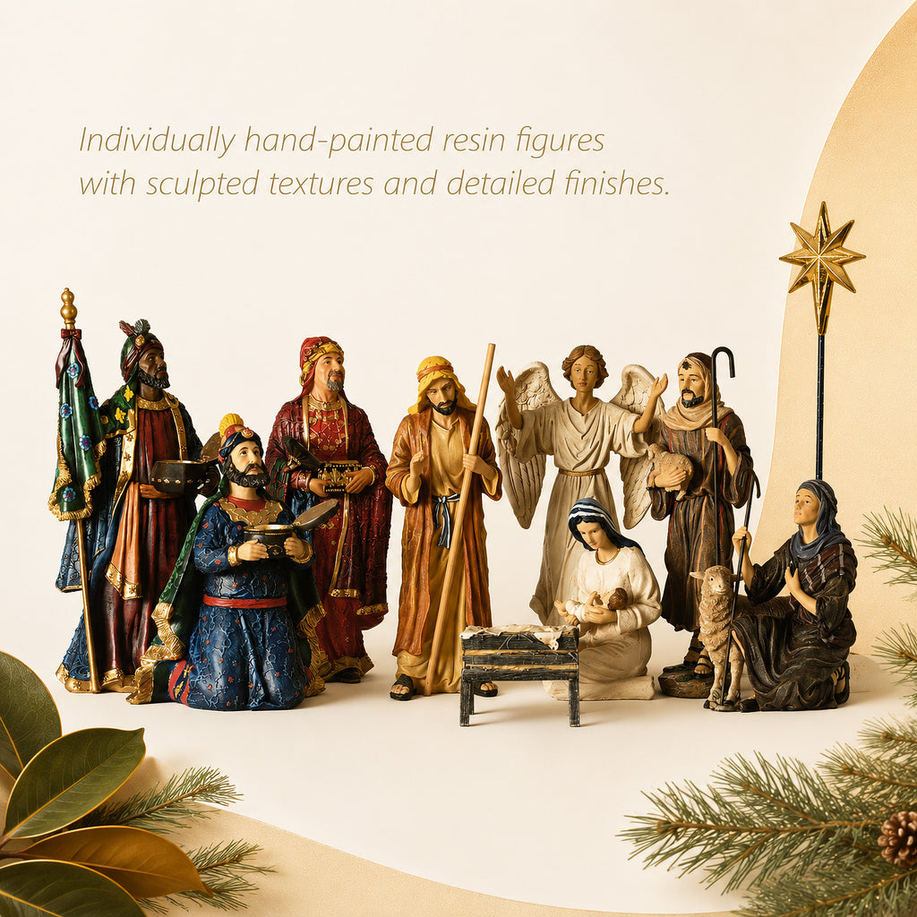 Nativity Figures with Gifts of the Magi, 11-Piece Set – 10-Inch Scale, view 4