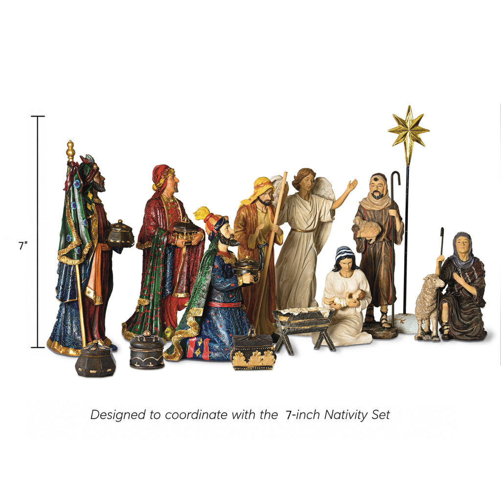 Nativity Figures with Gifts of the Magi, 14-Piece Set – 7-Inch Scale, view 2
