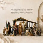 Complete Lighted Nativity with Stable & Animals, 19-Piece Set – 10-Inch Scale, view 3