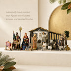 Nativity with Extra Animals & Palm Tree, 20-Piece Set – 10-Inch Scale, view 4