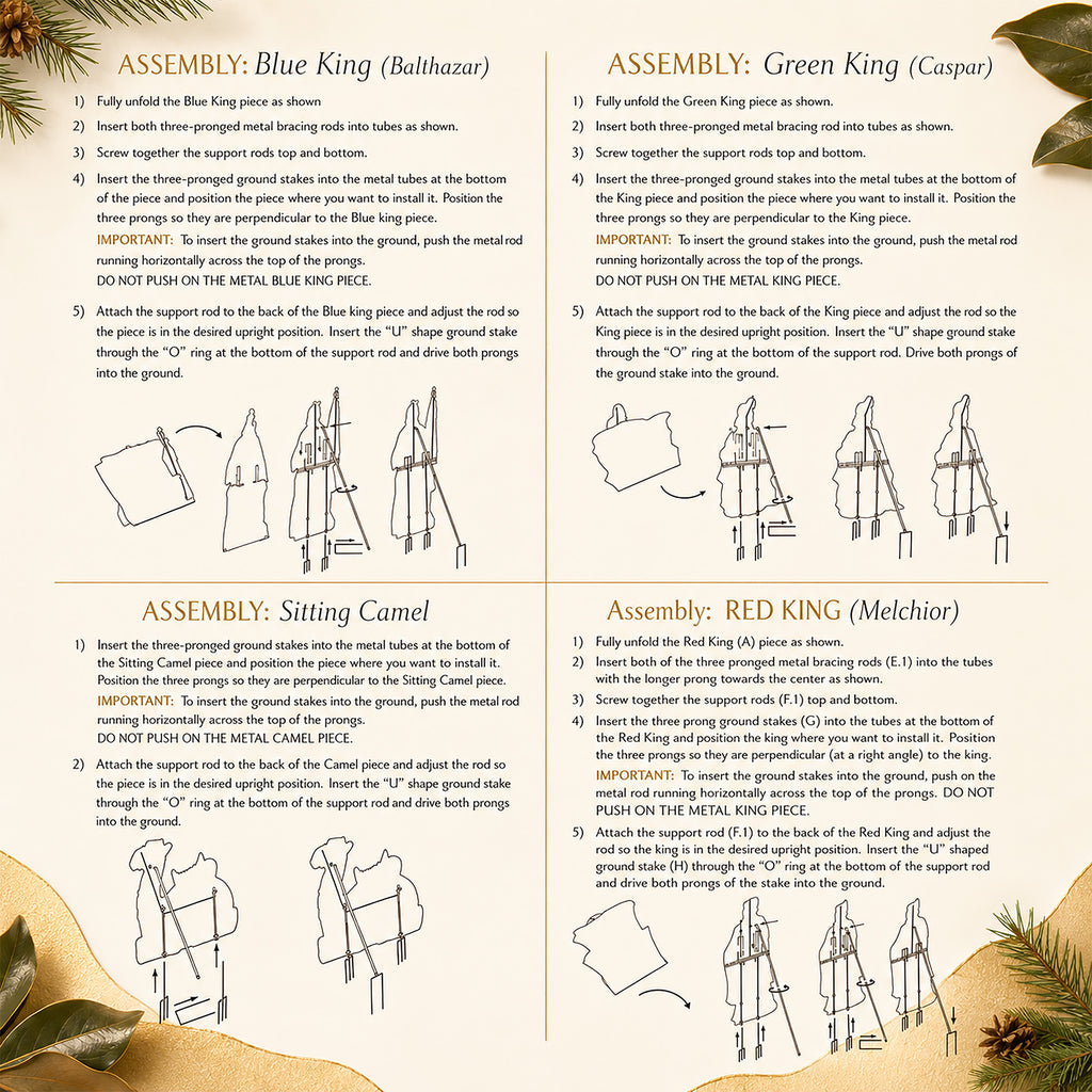 Outdoor Nativity Three Kings & Camel, 4-Piece Set, view 3
