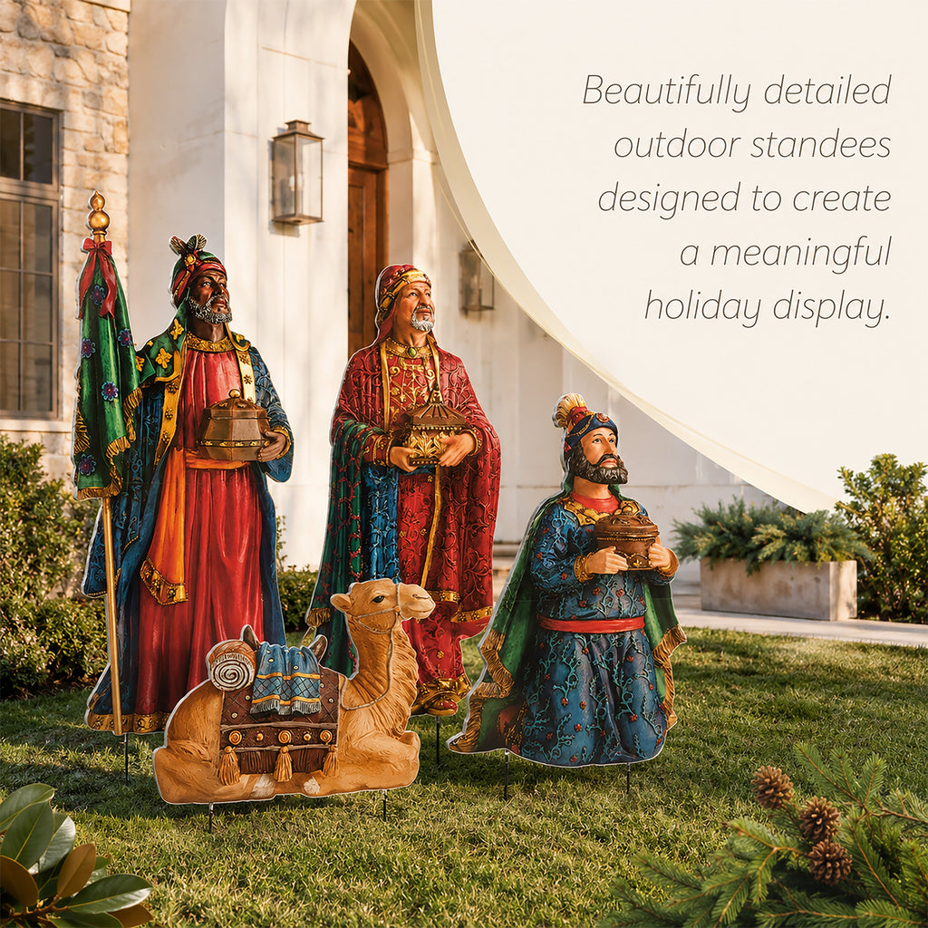 Outdoor Nativity Three Kings & Camel, 4-Piece Set, view 4