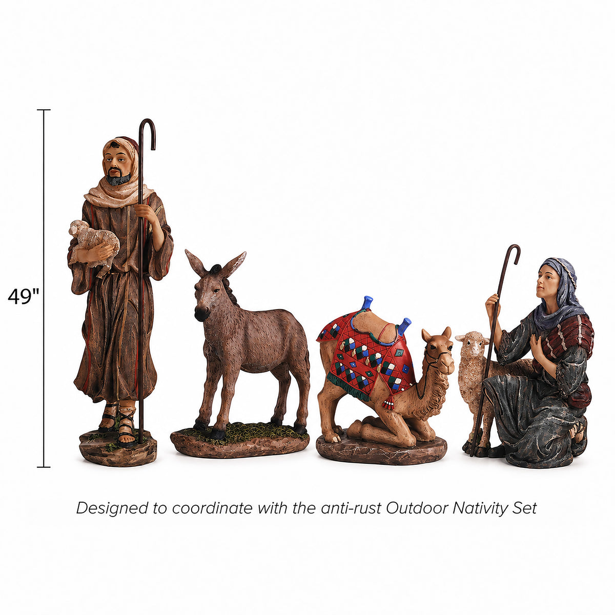 Outdoor Nativity Shepherds & Animals, 4-Piece Set, view 2