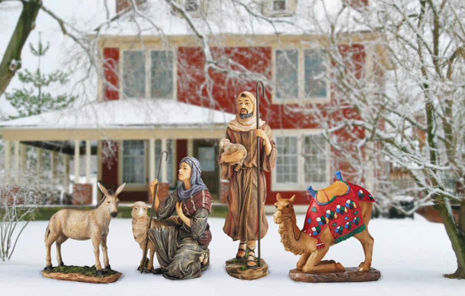 Outdoor Nativity Shepherds & Animals, 4-Piece Set, view 6