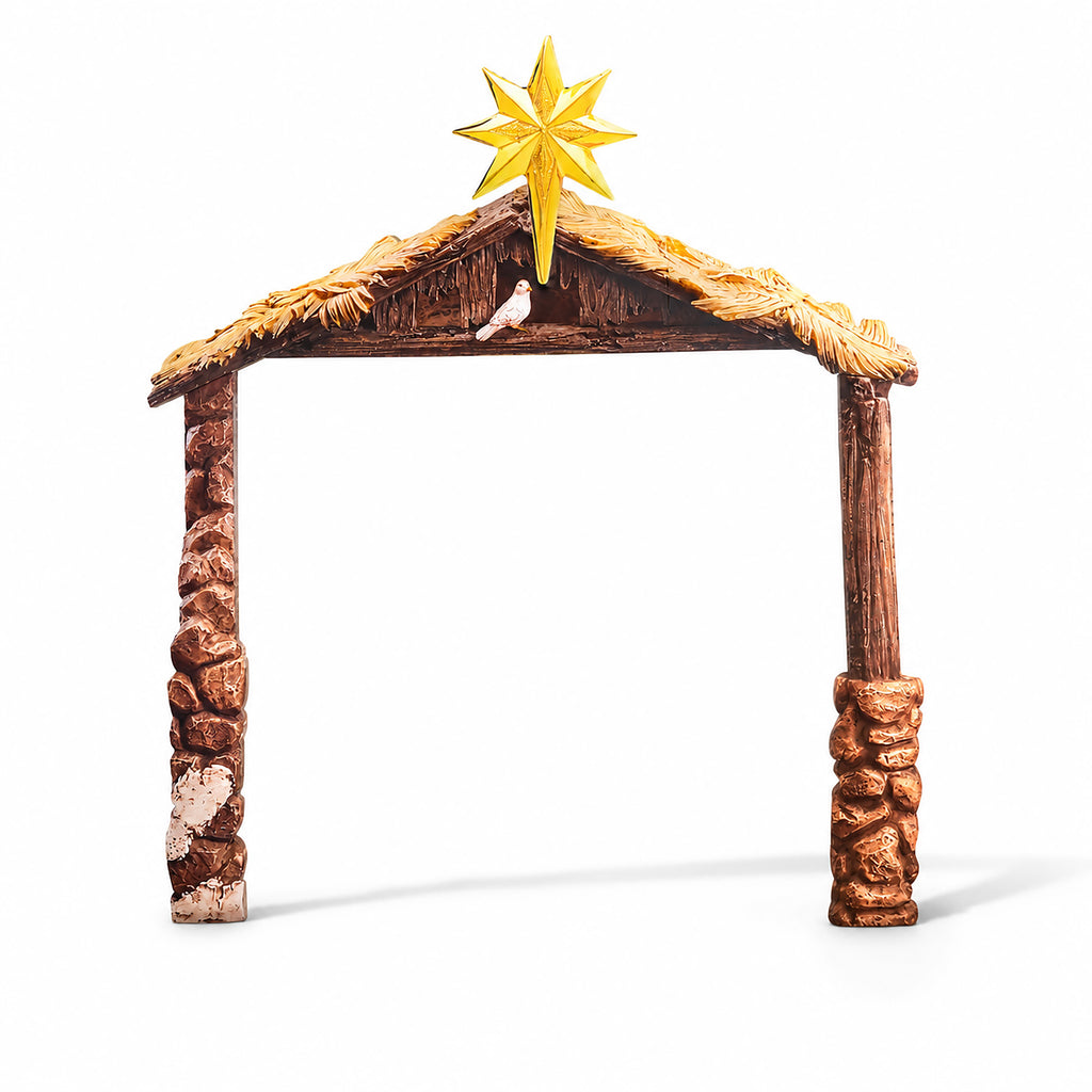 Outdoor Nativity Stable – 81-Inch, shown on a white background