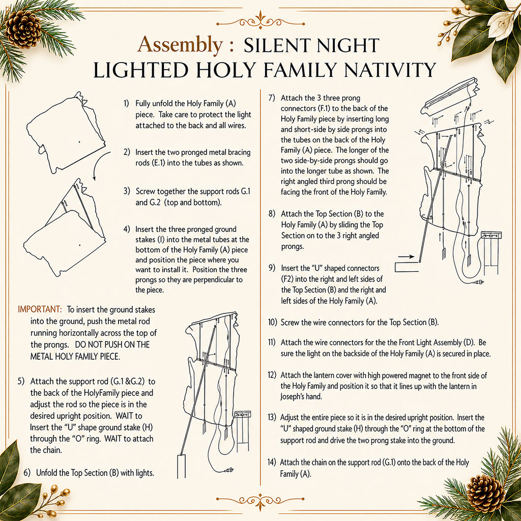 Silent Night Lighted Outdoor Holy Family, view 3