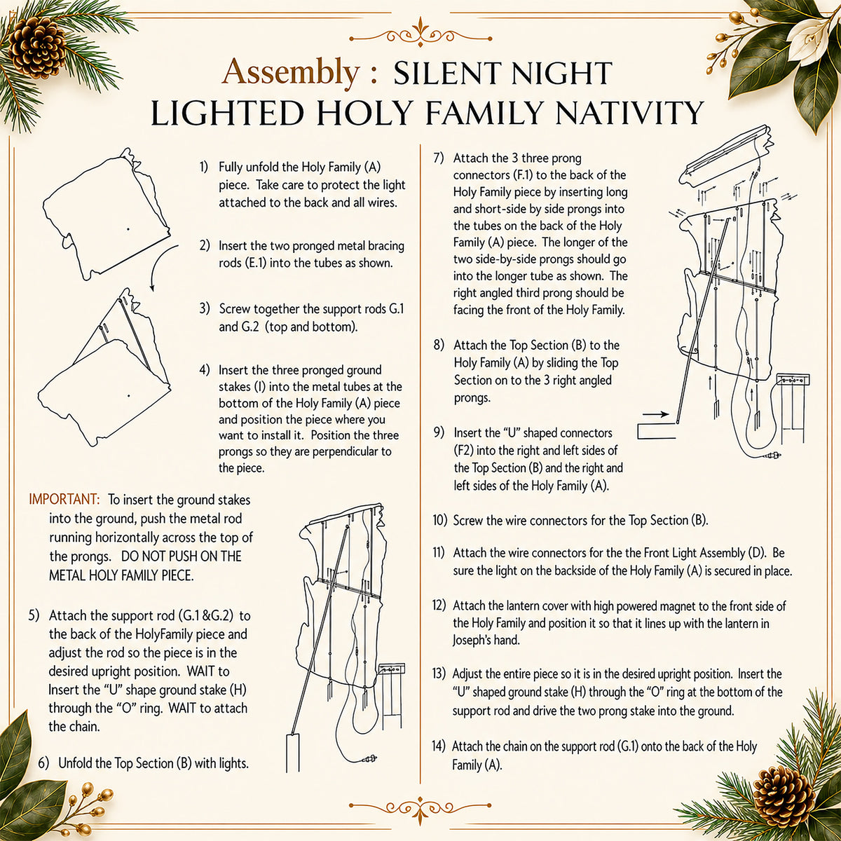 Silent Night Lighted Outdoor Holy Family, view 3