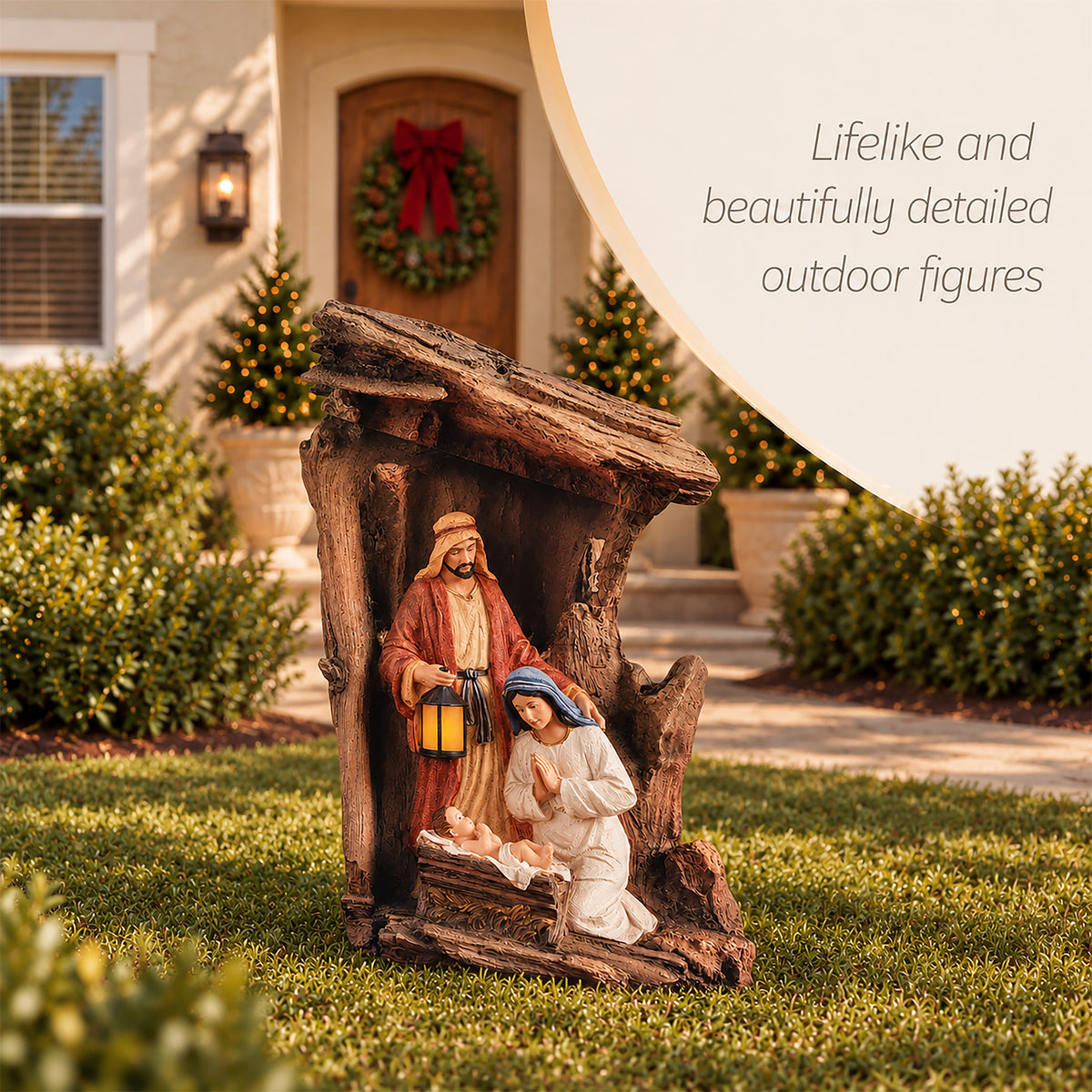 Silent Night Lighted Outdoor Holy Family, view 4