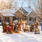 Outdoor Nativity, 12-Piece Set, shown in a lifestyle setting