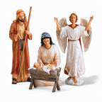 Outdoor Nativity Holy Family & Angel, 4-Piece Set, shown on a white background