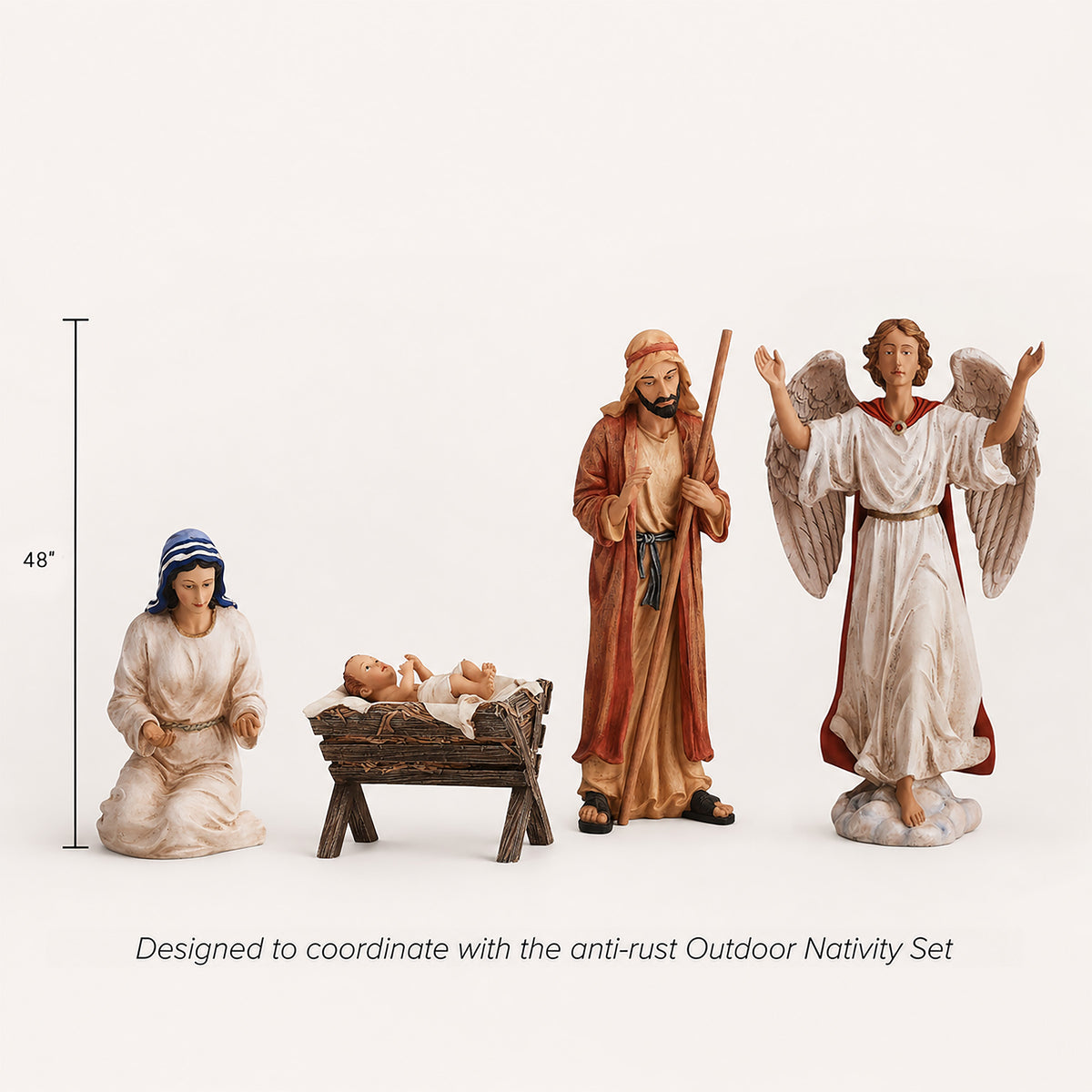 Outdoor Nativity Holy Family & Angel, 4-Piece Set, view 2