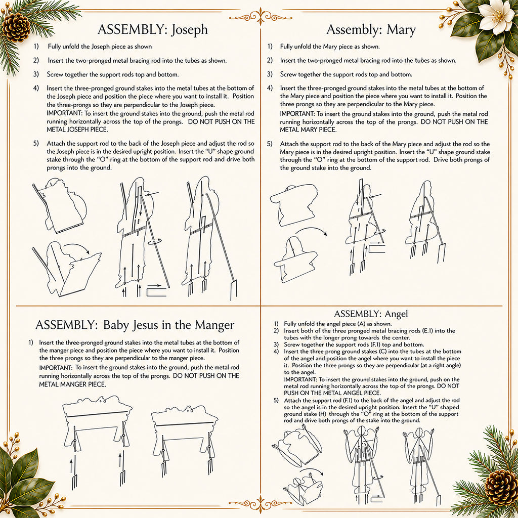 Outdoor Nativity Holy Family & Angel, 4-Piece Set, view 3
