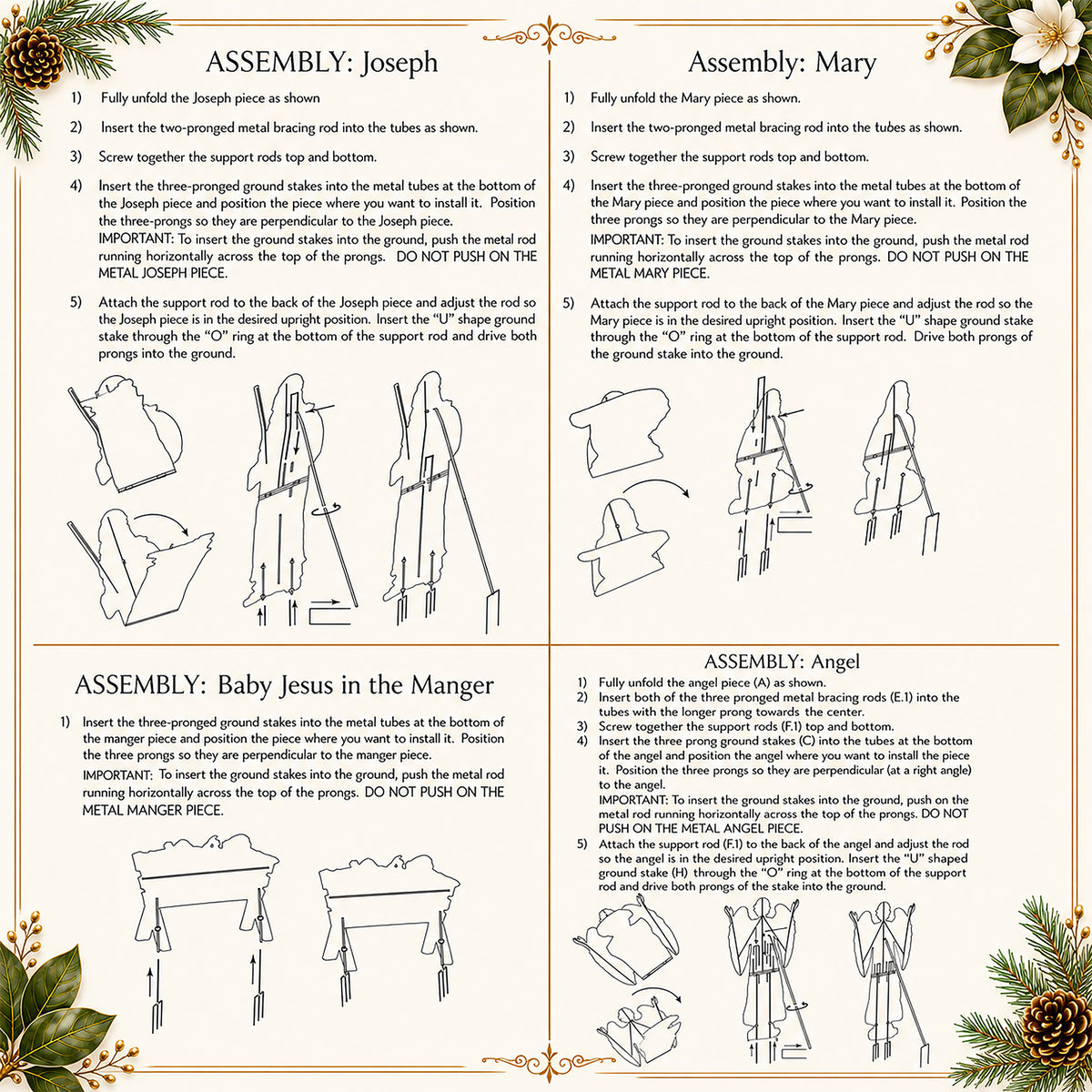 Outdoor Nativity Holy Family & Angel, 4-Piece Set, view 3