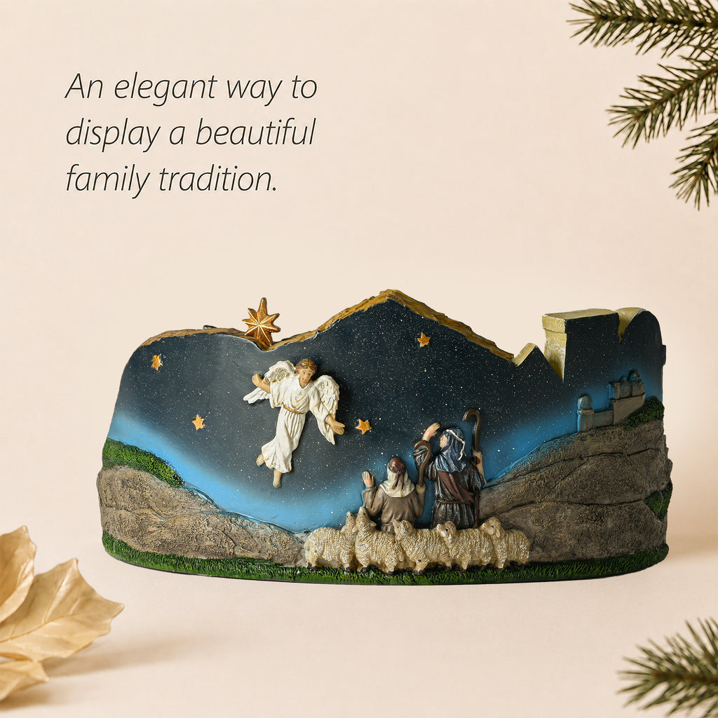 Lighted Two-Sided Nativity Panorama with Real Gold, view 3