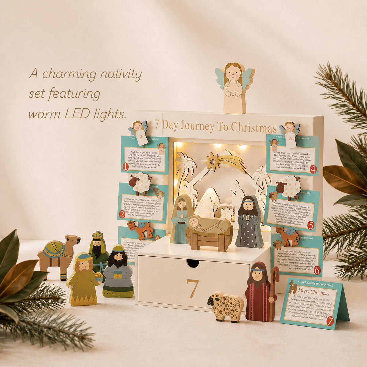 Children's 7-Day Journey to Christmas Nativity, 12-Piece Set, view 4