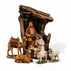 Silent Night Lighted Outdoor Nativity with Animals, shown on a white background