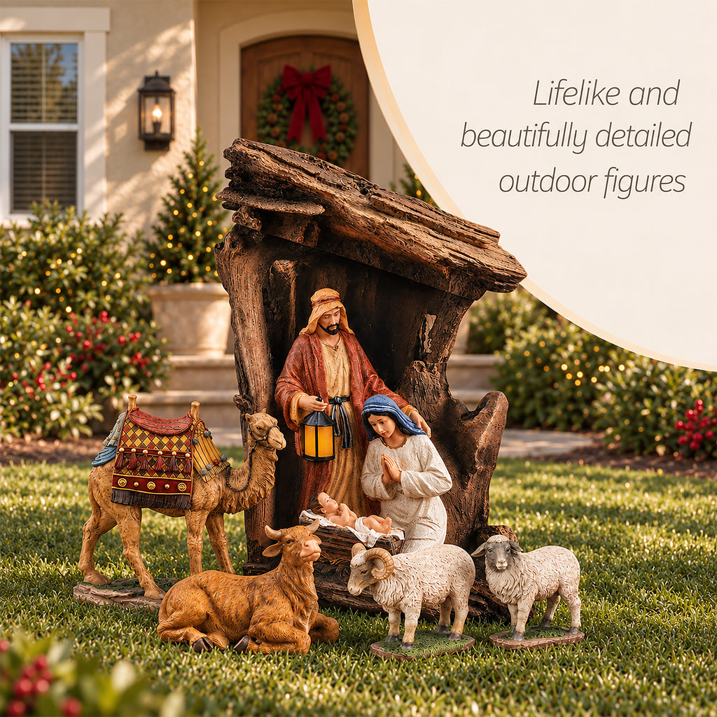 Silent Night Lighted Outdoor Nativity with Animals, view 4