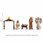 Complete Outdoor Nativity with Stable, 17-Piece Set, view 2