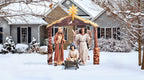Complete Outdoor Nativity with Stable, 17-Piece Set, view 5