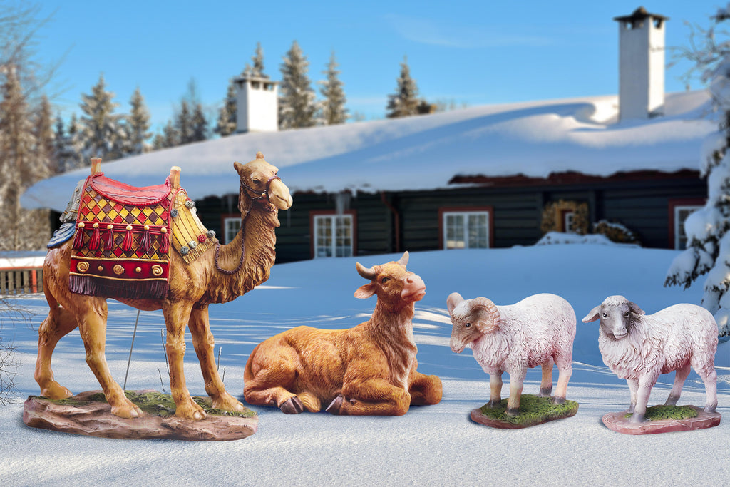 Complete Outdoor Nativity with Stable, 17-Piece Set, view 6