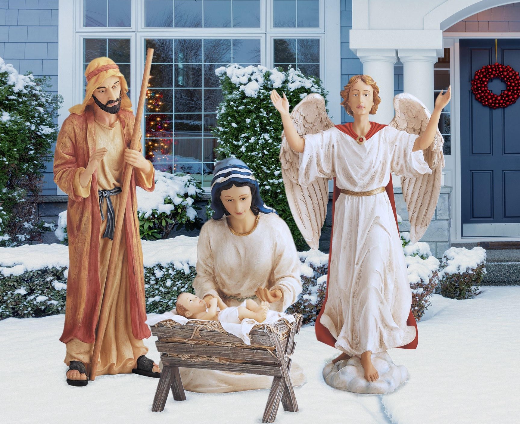 Four Piece Holy Family Outdoor Real Life Nativity (RLN059)