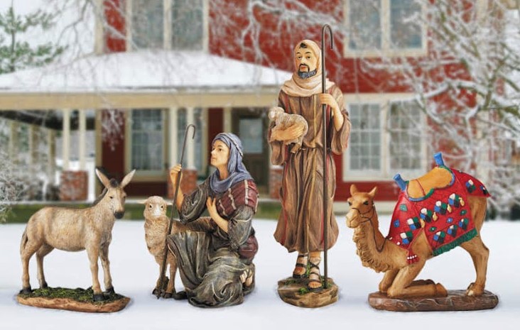 Four Piece Shepherds, Camel, and Donkey Outdoor Real Life Nativity (RLN053)